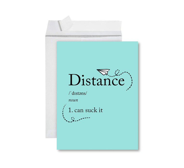 Funny Farewell Jumbo Card Blank Goodbye Greeting Card with Envelope-Set of 1-Andaz Press-Distance Definition-