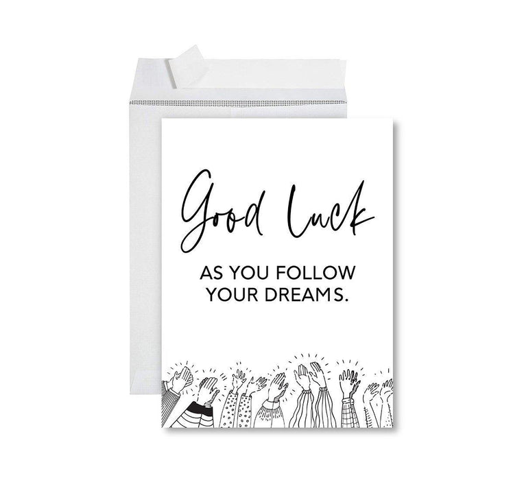 Funny Farewell Jumbo Card Blank Goodbye Greeting Card with Envelope-Set of 1-Andaz Press-Good Luck As You Follow Your Dreams-