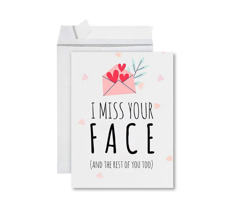 Funny Farewell Jumbo Card Blank Goodbye Greeting Card with Envelope-Set of 1-Andaz Press-I Miss Your Face-