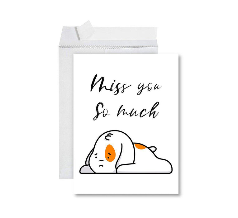 Funny Farewell Jumbo Card Blank Goodbye Greeting Card with Envelope-Set of 1-Andaz Press-Miss You So Much-