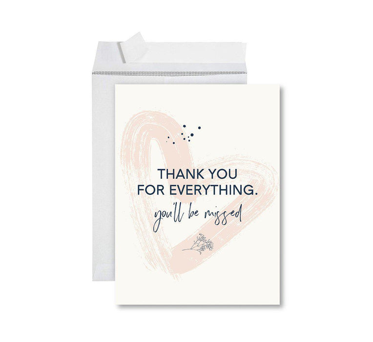Funny Farewell Jumbo Card Blank Goodbye Greeting Card with Envelope-Set of 1-Andaz Press-Thank You For Everything-