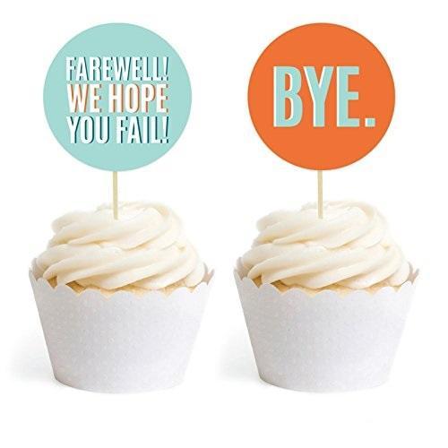 Funny Farewell Retirement, Farewell! We Hope You Fail Cupcake Toppers DIY Kit-Set of 20-Andaz Press-