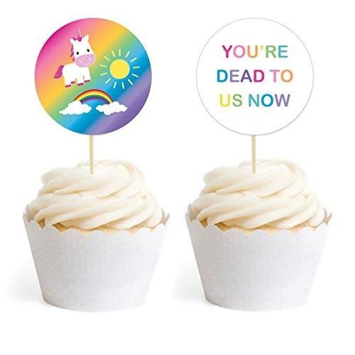 Funny Farewell Retirement, You're Dead to Us Now Cupcake Toppers DIY Kit-Set of 20-Andaz Press-