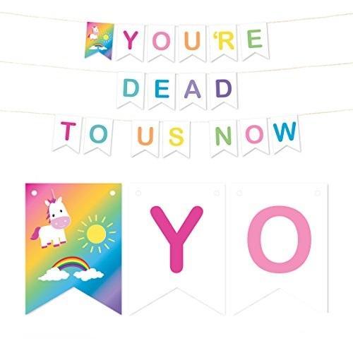 Funny Farewell Retirement, You're Dead to Us Now Hanging Pennant Paper Banner with String-Set of 1-Andaz Press-