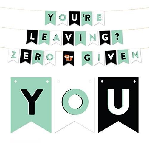 Funny Farewell Retirement, You're Leaving? Zero Fox Given Hanging Pennant Paper Banner with String-Set of 1-Andaz Press-
