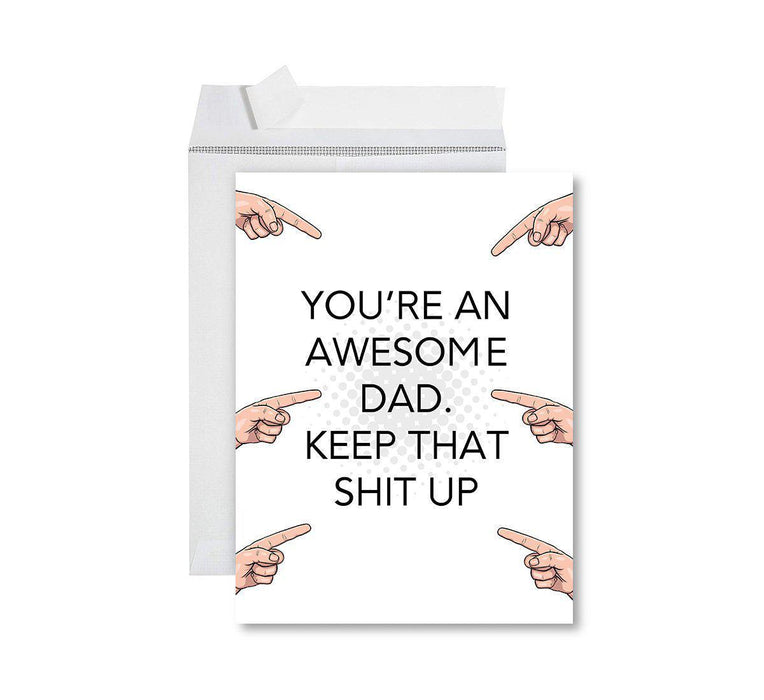 Funny Father's Day Jumbo Card With Envelope, Bonus Dad, Stepfather, Foster Dad-Set of 1-Andaz Press-Excellent Parenting-