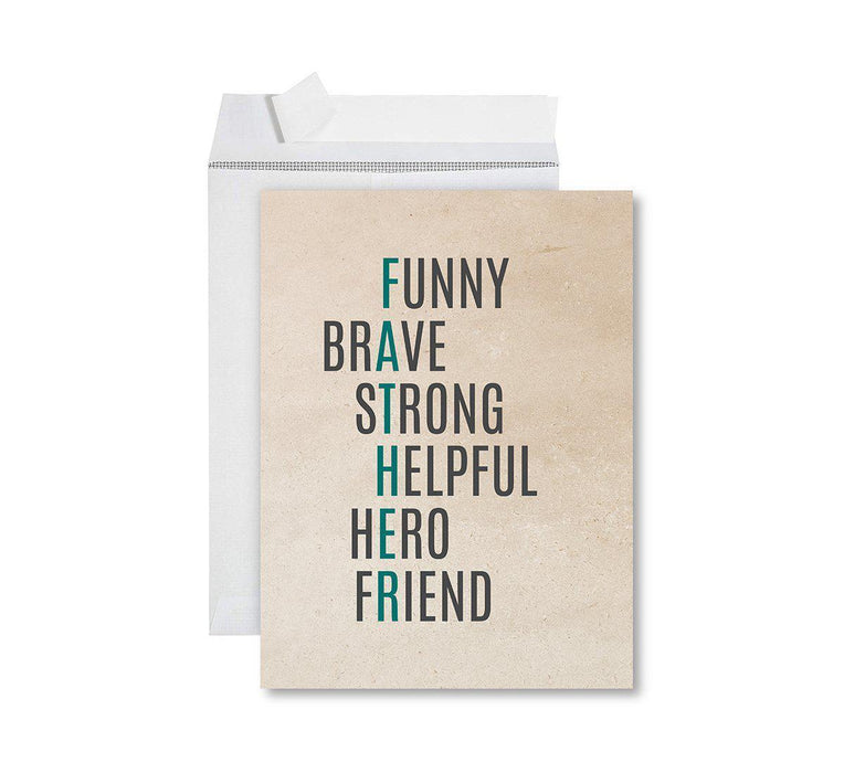 Funny Father's Day Jumbo Card With Envelope, Bonus Dad, Stepfather, Foster Dad-Set of 1-Andaz Press-Excellent Parenting-