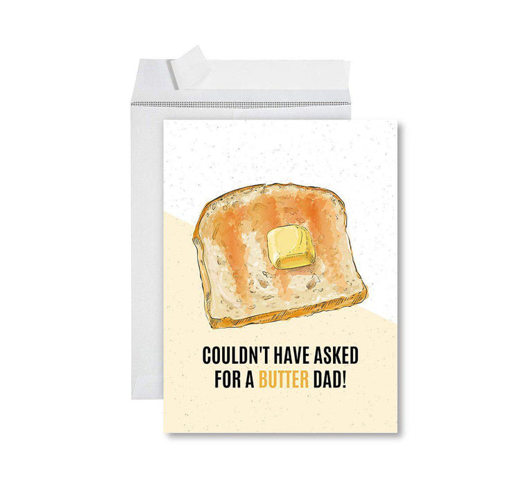 Funny Father's Day Jumbo Card With Envelope, Bonus Dad, Stepfather, Foster Dad-Set of 1-Andaz Press-Butter Dad-