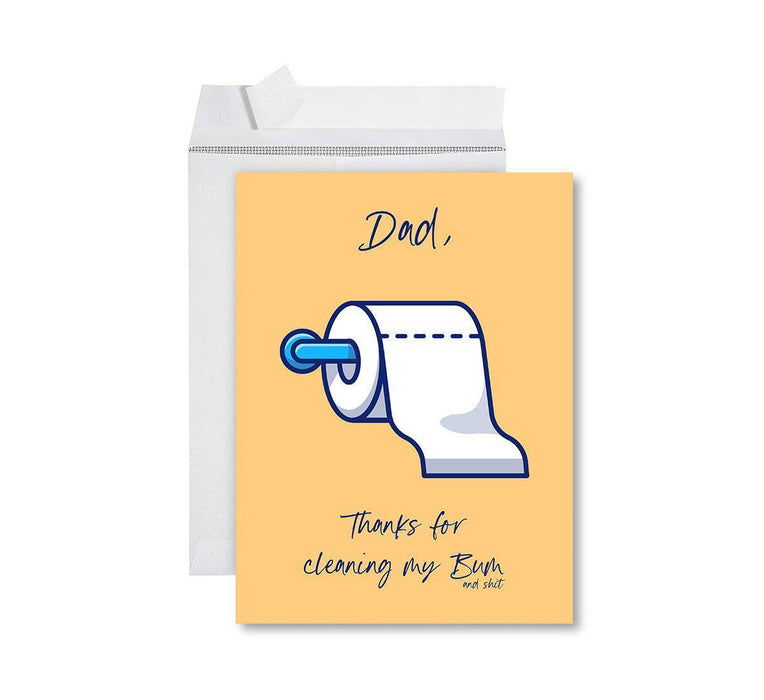 Funny Father's Day Jumbo Card With Envelope, Bonus Dad, Stepfather, Foster Dad-Set of 1-Andaz Press-Cleaning My Bum-