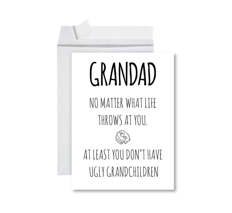 Funny Father's Day Jumbo Card With Envelope, Bonus Dad, Stepfather, Foster Dad-Set of 1-Andaz Press-Grandad, Ugly Children-
