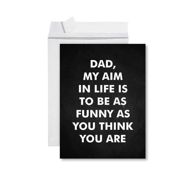 Funny Father's Day Jumbo Card With Envelope, Bonus Dad, Stepfather, Foster Dad-Set of 1-Andaz Press-My Aim In Life-
