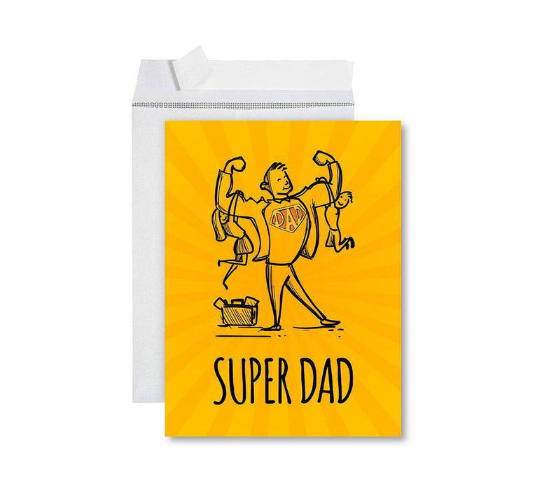 Funny Father's Day Jumbo Card With Envelope, Bonus Dad, Stepfather, Foster Dad-Set of 1-Andaz Press-Super Dad-
