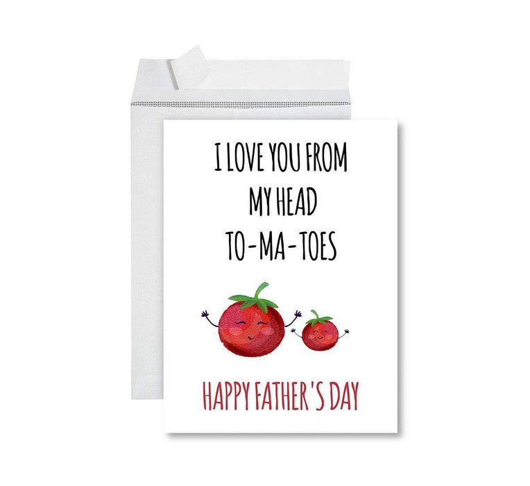 Funny Father's Day Jumbo Card With Envelope, Bonus Dad, Stepfather, Foster Dad-Set of 1-Andaz Press-To-Ma-Toes Happy Father's Day-