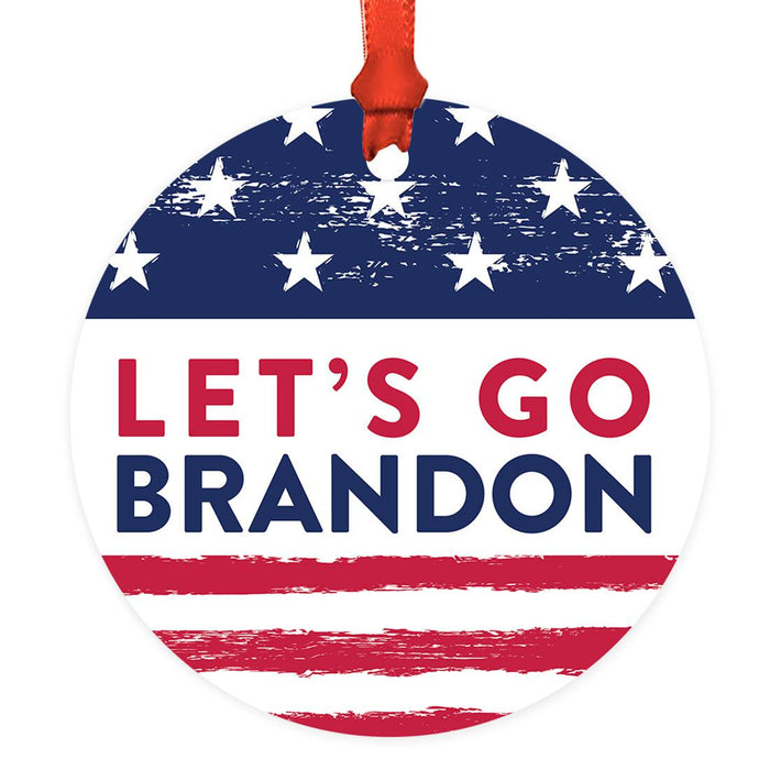 Funny Gas Round Metal Christmas Tree Ornament 2022, White Elephant Ideas-Set of 1-Andaz Press-Full Gasoline Wallet Empty-