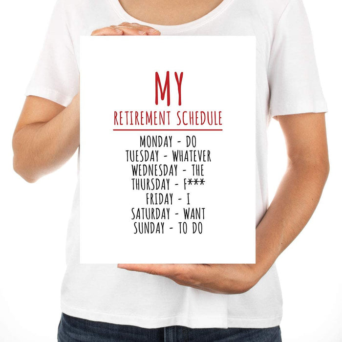 Funny Golf Jumbo Retirement Greeting Card With Envelope-Set of 1-Andaz Press-My Retirement Schedule Golf-