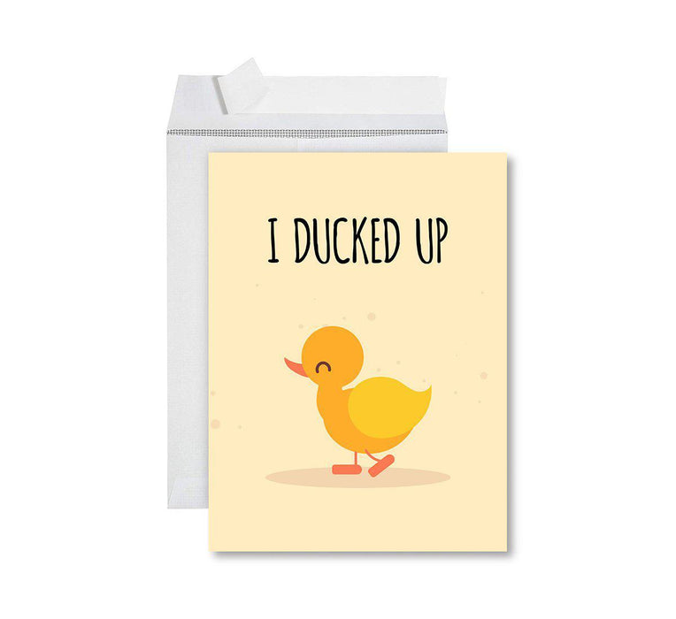 Funny I'm Sorry Jumbo Card Blank I'm Sorry Greeting Card with Envelope-Set of 1-Andaz Press-Saury-