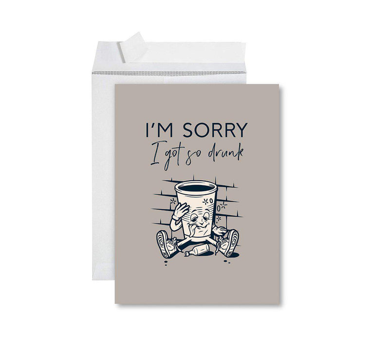 Funny I'm Sorry Jumbo Card Blank I'm Sorry Greeting Card with Envelope-Set of 1-Andaz Press-Saury-