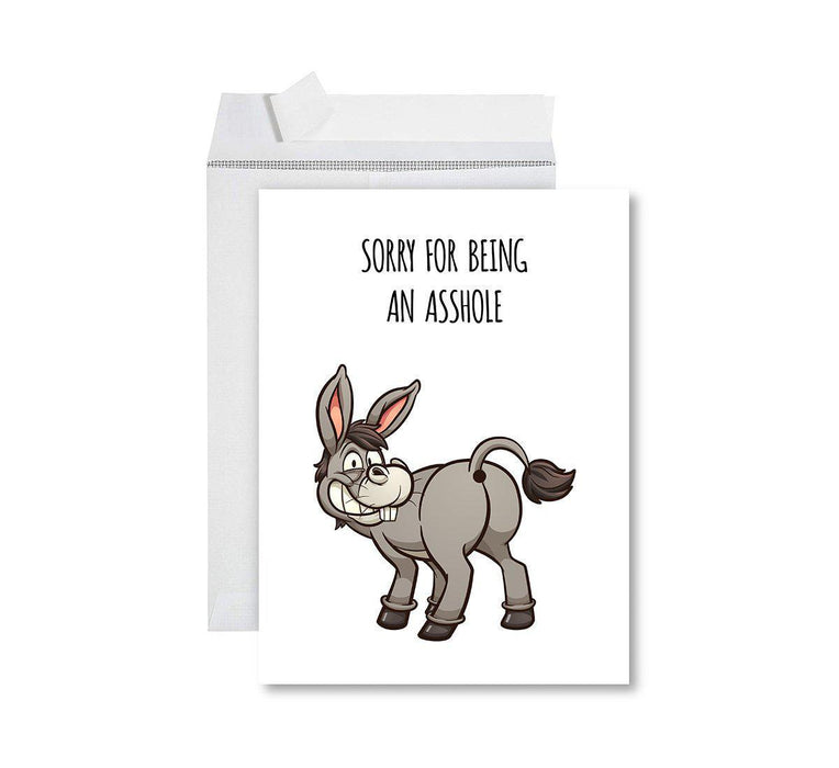 Funny I'm Sorry Jumbo Card Blank I'm Sorry Greeting Card with Envelope-Set of 1-Andaz Press-Saury-