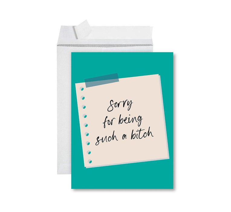 Funny I'm Sorry Jumbo Card Blank I'm Sorry Greeting Card with Envelope-Set of 1-Andaz Press-Saury-