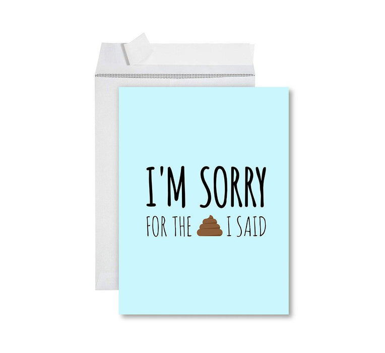 Funny I'm Sorry Jumbo Card Blank I'm Sorry Greeting Card with Envelope-Set of 1-Andaz Press-Saury-