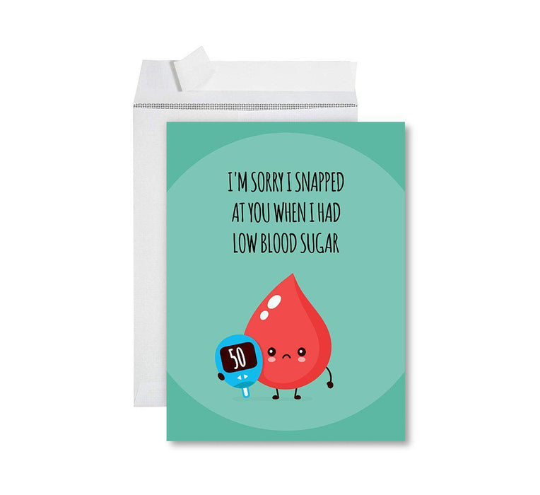 Funny I'm Sorry Jumbo Card Blank I'm Sorry Greeting Card with Envelope-Set of 1-Andaz Press-Saury-