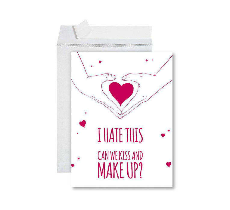 Funny I'm Sorry Jumbo Card Blank I'm Sorry Greeting Card with Envelope-Set of 1-Andaz Press-Can We Kiss and Make Up?-