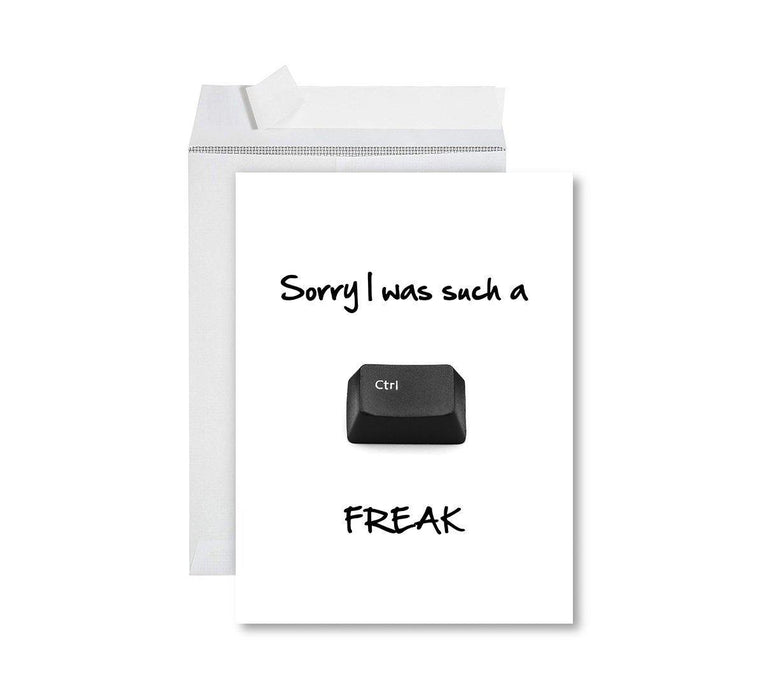 Funny I'm Sorry Jumbo Card Blank I'm Sorry Greeting Card with Envelope-Set of 1-Andaz Press-Ctrl Freak-