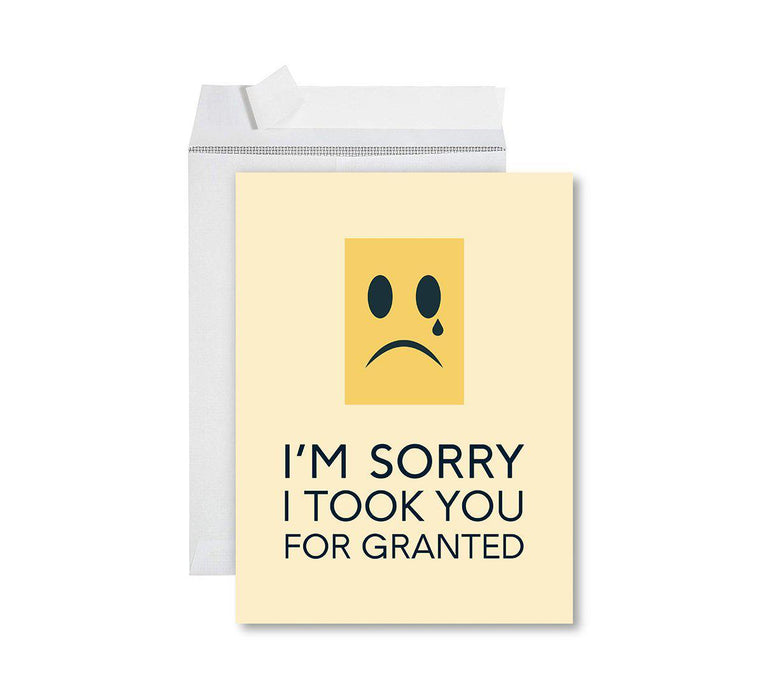 Funny I'm Sorry Jumbo Card Blank I'm Sorry Greeting Card with Envelope-Set of 1-Andaz Press-I'm Sorry I Took You For Granted-