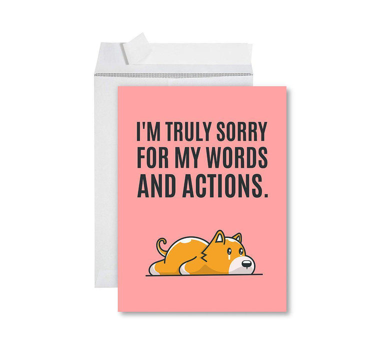 Funny I'm Sorry Jumbo Card Blank I'm Sorry Greeting Card with Envelope-Set of 1-Andaz Press-I'm Truly Sorry-
