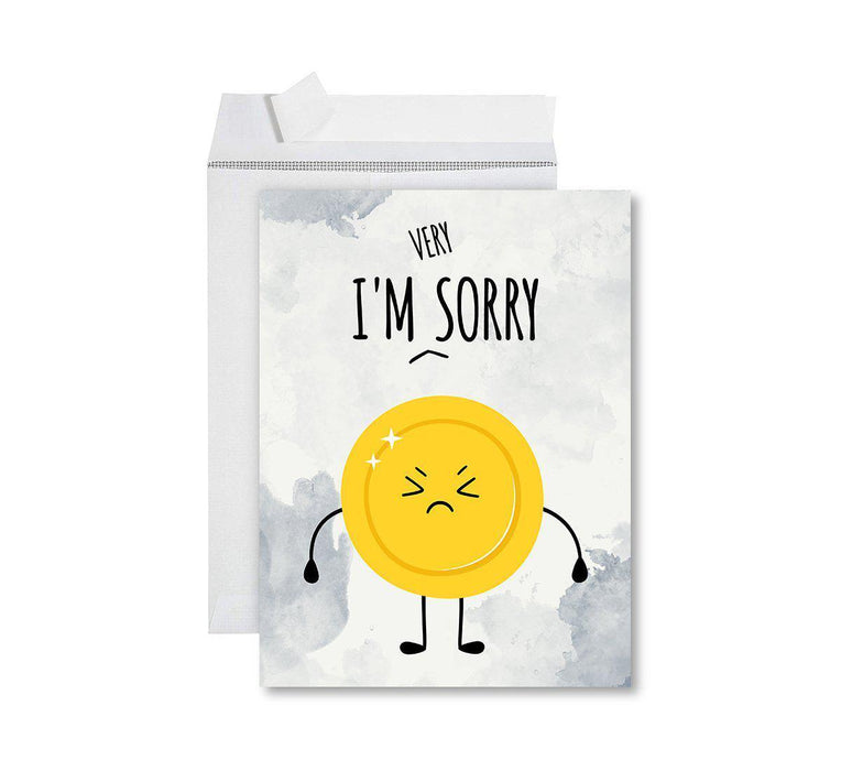 Funny I'm Sorry Jumbo Card Blank I'm Sorry Greeting Card with Envelope-Set of 1-Andaz Press-I'm Very Sorry-