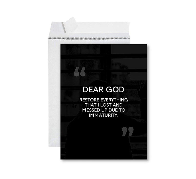 Funny I'm Sorry Jumbo Card Blank I'm Sorry Greeting Card with Envelope-Set of 1-Andaz Press-Restore Everything That I Lost-