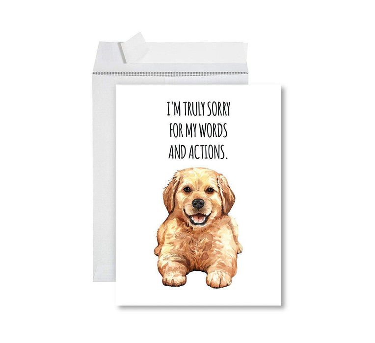 Funny I'm Sorry Jumbo Card Blank I'm Sorry Greeting Card with Envelope-Set of 1-Andaz Press-Sorry For My Word and Actions-