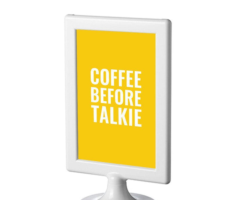 Funny & Inspirational Quotes Office Framed Desk Art-Set of 1-Andaz Press-Coffee Before Talkie-
