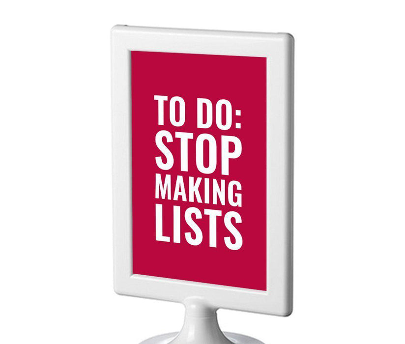 Funny & Inspirational Quotes Office Framed Desk Art-Set of 1-Andaz Press-To Do: Stop Making Lists-
