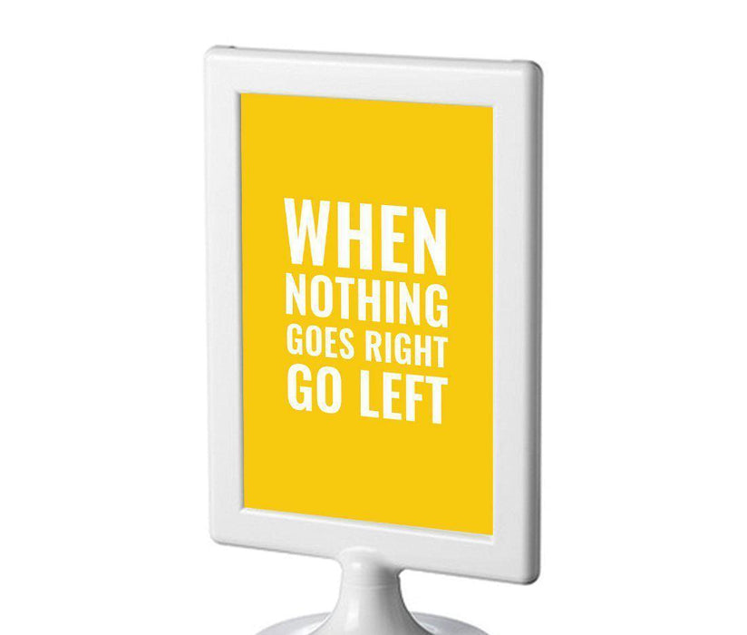 Funny & Inspirational Quotes Office Framed Desk Art-Set of 1-Andaz Press-When Nothing Goes Right Go Left-