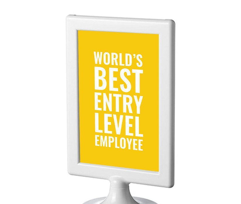 Funny & Inspirational Quotes Office Framed Desk Art-Set of 1-Andaz Press-World's Best Entry Level Employee-