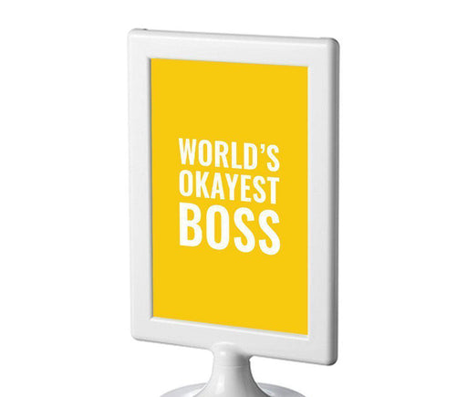 Funny & Inspirational Quotes Office Framed Desk Art-Set of 1-Andaz Press-World's Okayest Boss-