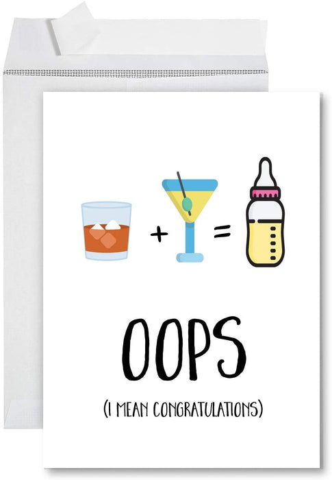 Funny Jumbo Baby Shower Card With Envelope, Funny Greeting Card-Set of 1-Andaz Press-Make Awesome Babies-