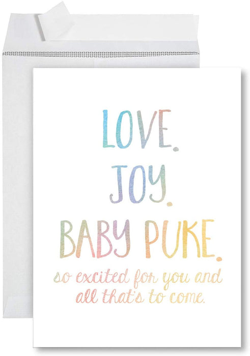 Funny Jumbo Baby Shower Card With Envelope, Funny Greeting Card-Set of 1-Andaz Press-Make Awesome Babies-