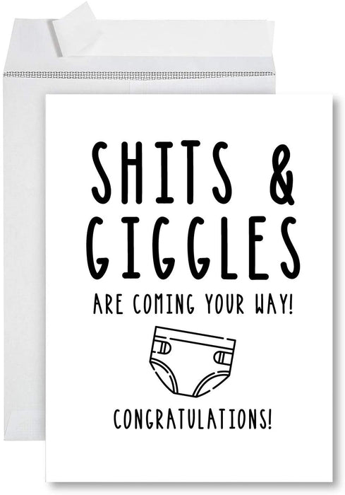 Funny Jumbo Baby Shower Card With Envelope, Funny Greeting Card-Set of 1-Andaz Press-Make Awesome Babies-