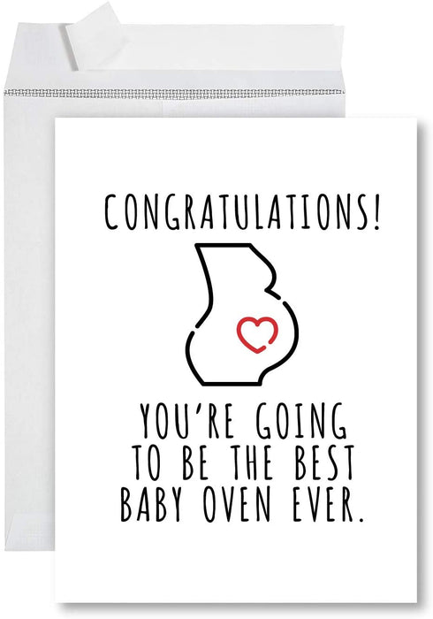 Funny Jumbo Baby Shower Card With Envelope, Funny Greeting Card-Set of 1-Andaz Press-Make Awesome Babies-