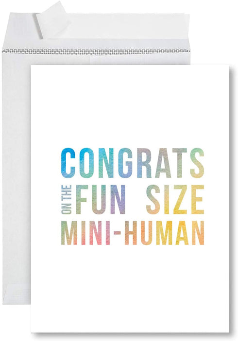 Funny Jumbo Baby Shower Card With Envelope, Funny Greeting Card-Set of 1-Andaz Press-Fun Size Mini Human-