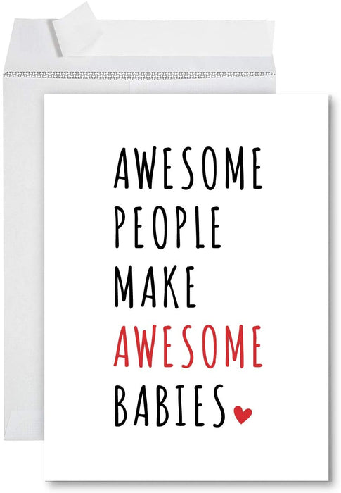 Funny Jumbo Baby Shower Card With Envelope, Funny Greeting Card-Set of 1-Andaz Press-Make Awesome Babies-