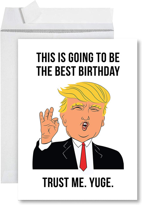 Funny Jumbo Birthday Card With Envelope, Greeting Card-Set of 1-Andaz Press-Happy Birthday # 5-
