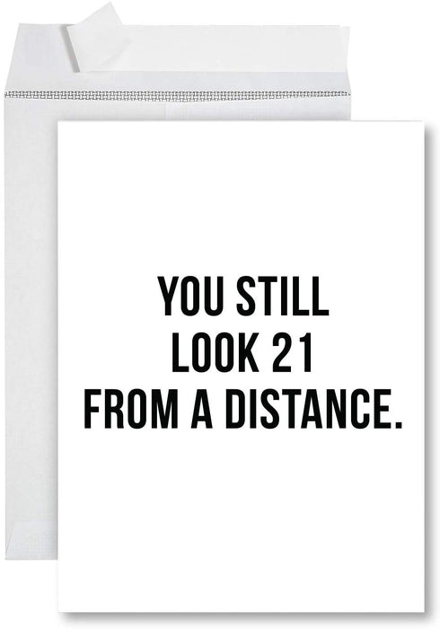 Funny Jumbo Birthday Card With Envelope, Greeting Card-Set of 1-Andaz Press-Happy Birthday # 5-