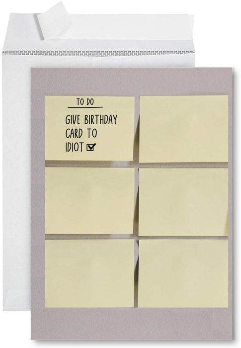 Funny Jumbo Birthday Card With Envelope, Greeting Card-Set of 1-Andaz Press-Happy Birthday # 5-