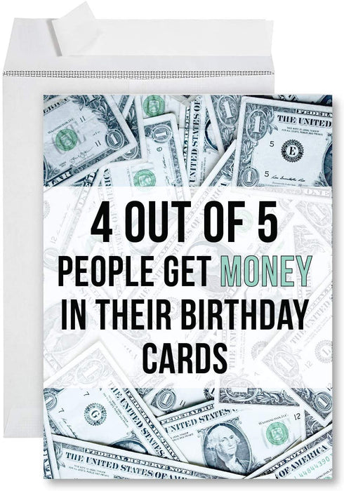 Funny Jumbo Birthday Card With Envelope, Greeting Card-Set of 1-Andaz Press-Happy Birthday # 5-