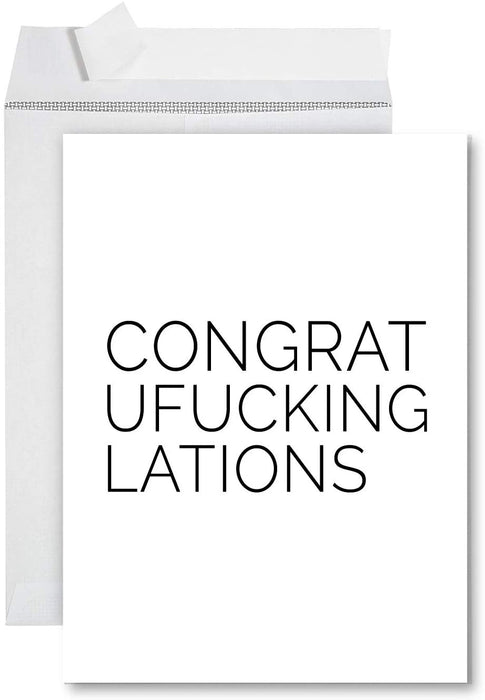 Funny Jumbo Graduation Card With Envelope, Greeting Card-Set of 1-Andaz Press-Work Their A*ses Off-
