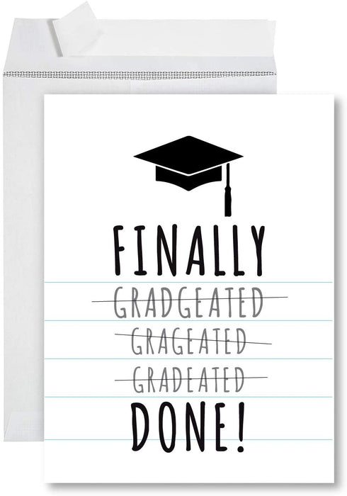 Funny Jumbo Graduation Card With Envelope, Greeting Card-Set of 1-Andaz Press-Work Their A*ses Off-