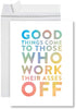 Funny Jumbo Graduation Card With Envelope, Greeting Card-Set of 1-Andaz Press-Work Their A*ses Off-
